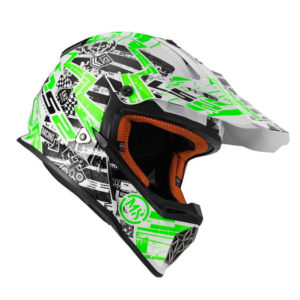 LS2 быстро MX437 глюк мотокросс шлем маленький размер XS s m для 52 53 54 55 56 57 58 см