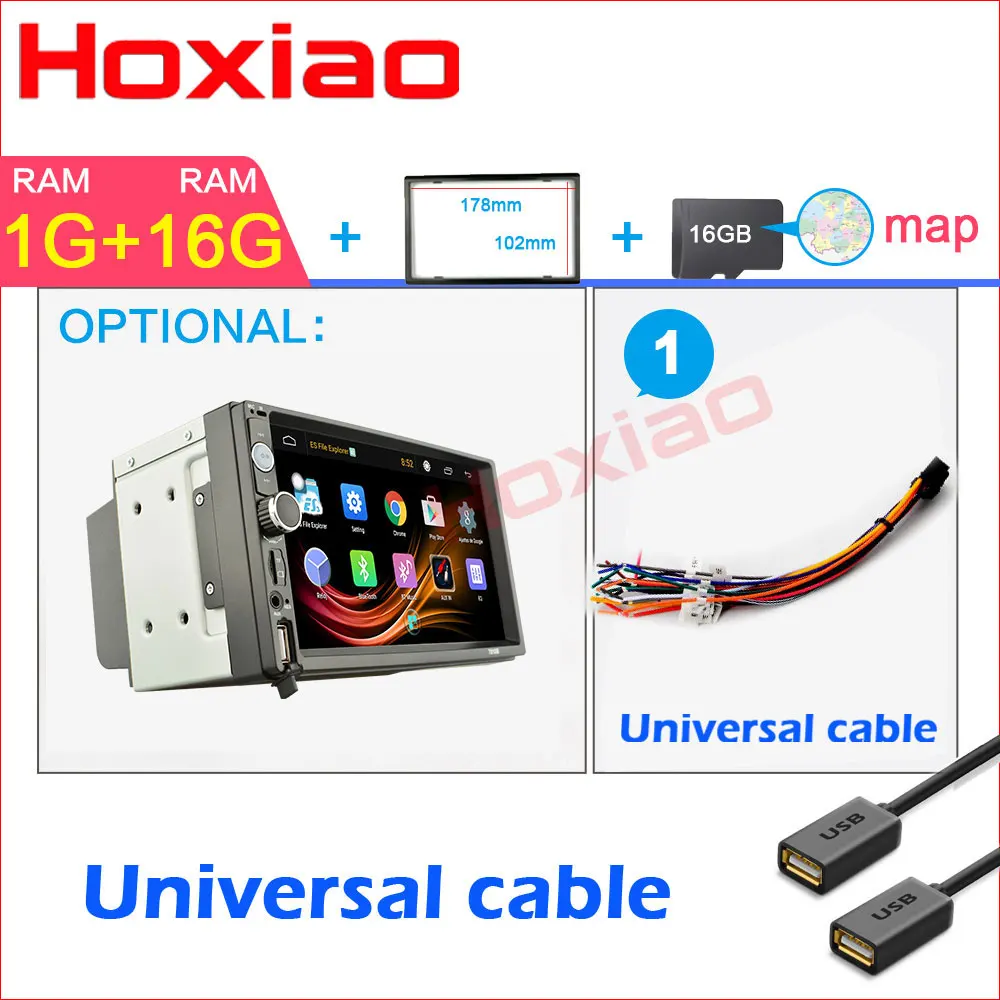 2 DIN Android Автомагнитола Стерео gps навигация Bluetooth USB SD без dvd 2 Din сенсорный автомобильный мультимедийный плеер аудио плеер авторадио - Цвет: E-7010A-1G