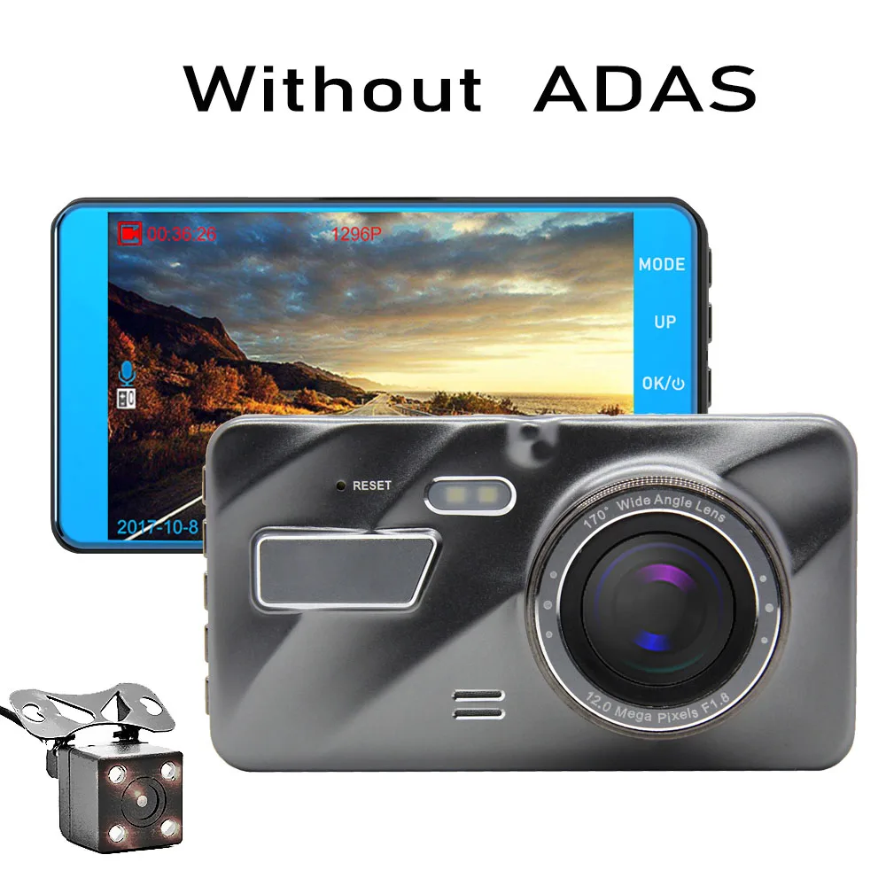 without ADAS Bluavido " ips 1080P Dash камера ADAS Автомобильный видеорегистратор ночного видения IMX323 двойной объектив Full HD 1080P Автомобильные видеорегистраторы циклическая запись - Название цвета: without ADAS