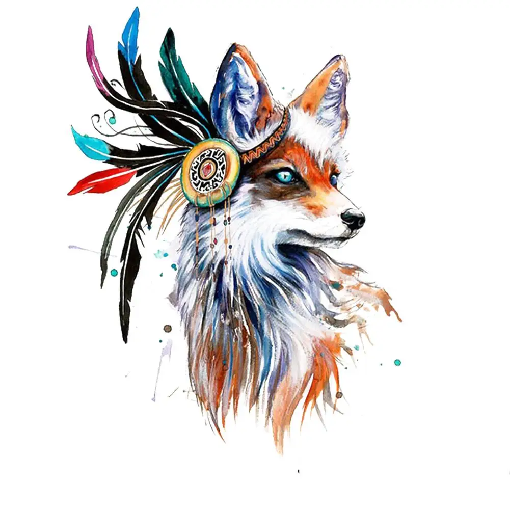 Декоративные наклейки для одежды цветная переводная печать лисы офсетный