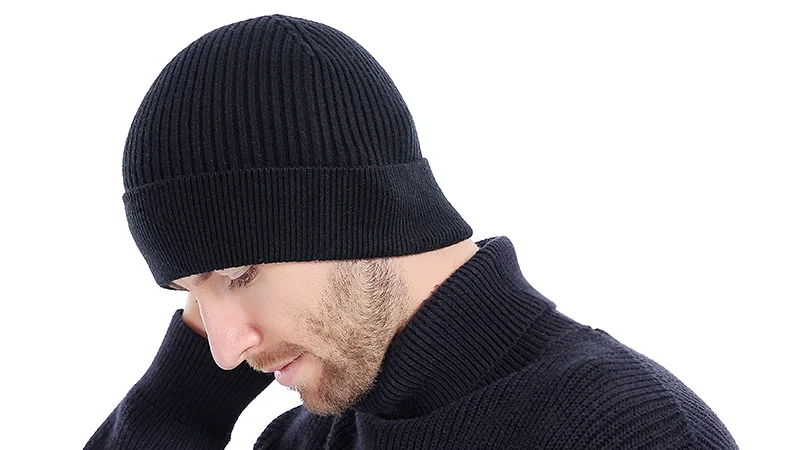 Новинка, шерстяные шапки, вязаные мужские зимние шапки, шапки Skullies Bonnet, Зимние головные уборы для мужчин и женщин, Теплые Мешковатые шапки для спорта на открытом воздухе