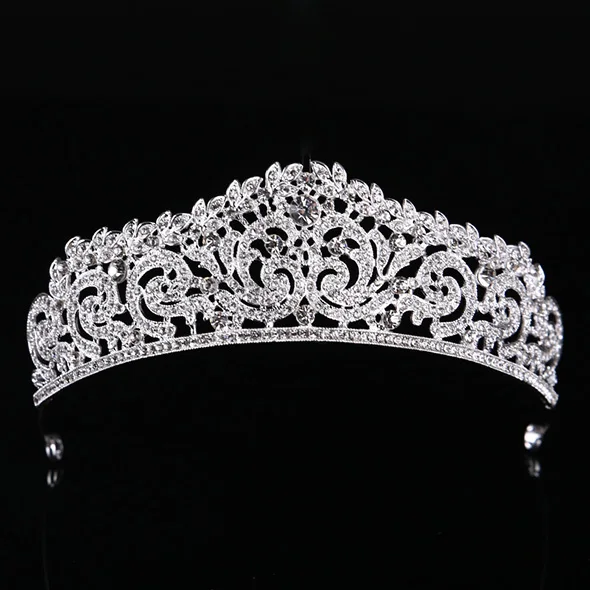 Silver Свадебная Хрустальная тиара Корона королева женские свадебные украшения для волос аксессуары для невесты свадебная диадема головной убор оголовье O2236 - Окраска металла: Silver