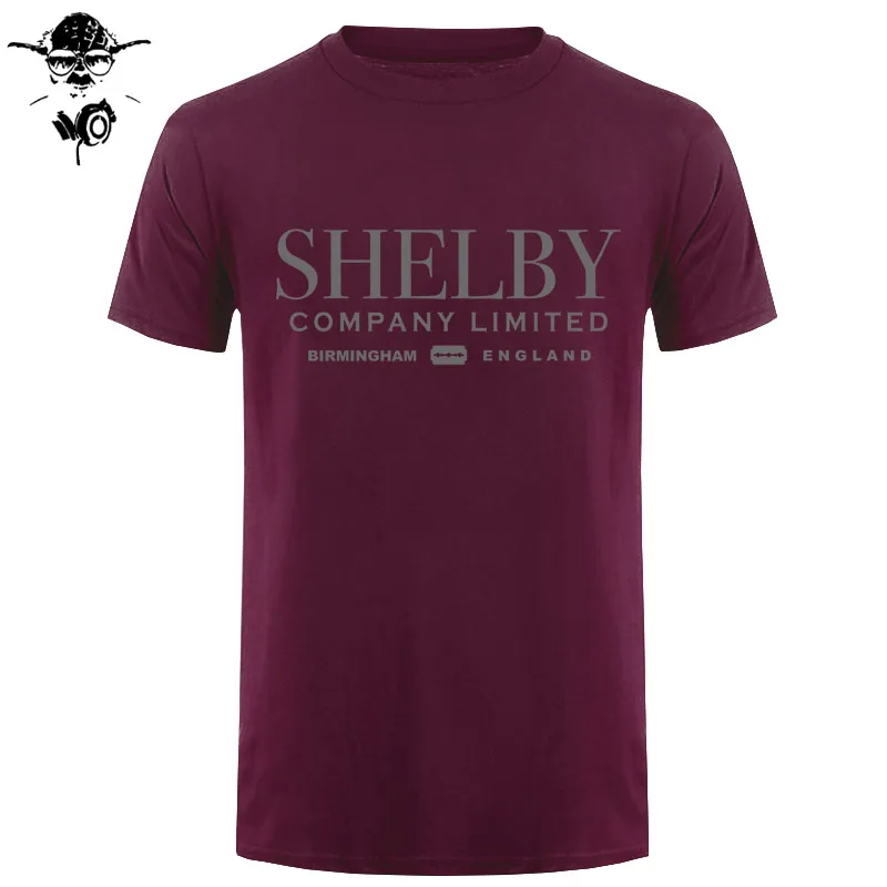 Shelby компания ограниченная вдохновленная Peaky blinds печатные футболки Топ тройник хлопок юморная Мужская футболка с круглым вырезом под горло черный стиль