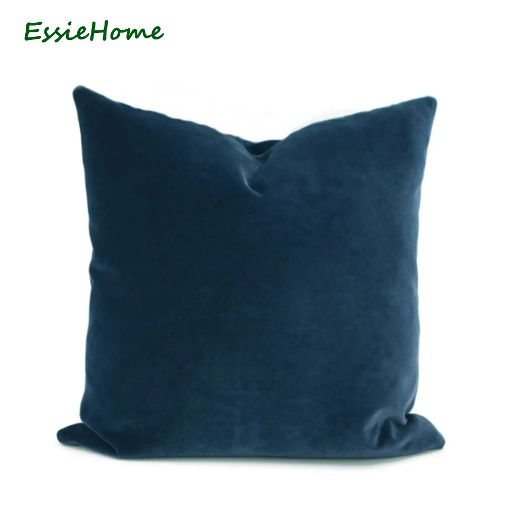 Роскошный бархатный чехол для подушки ESSIE HOME темно синего цвета|pillow case velvet|cushion