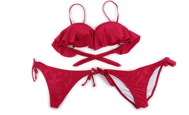 Andzhelika bikini женский купальник бикини с эффектом пуш апп и двумя плавками