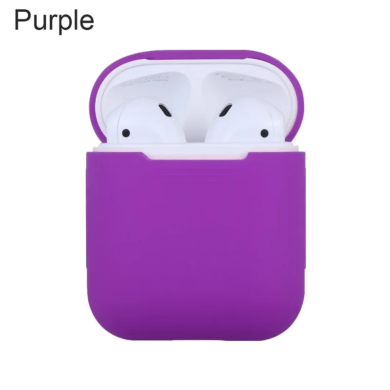 purple Мини Мягкий силиконовый чехол для Apple Airpods противоударный чехол для Apple AirPod чехол s ультра тонкий Air Pods защитный чехол для наушников - Цвет: purple