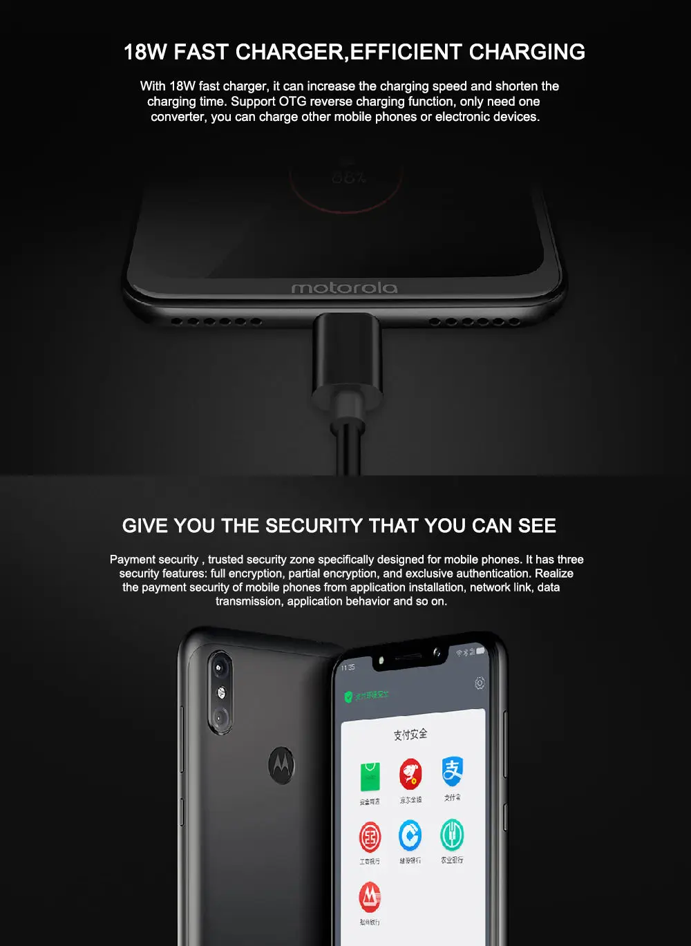 Мобильный телефон Motorola MOTO P30 Note XT1942-1 6G 64G Snapdragon 636 6,2 дюймов 2246x1080 двойная камера заднего вида 5000 мАч BT5.0