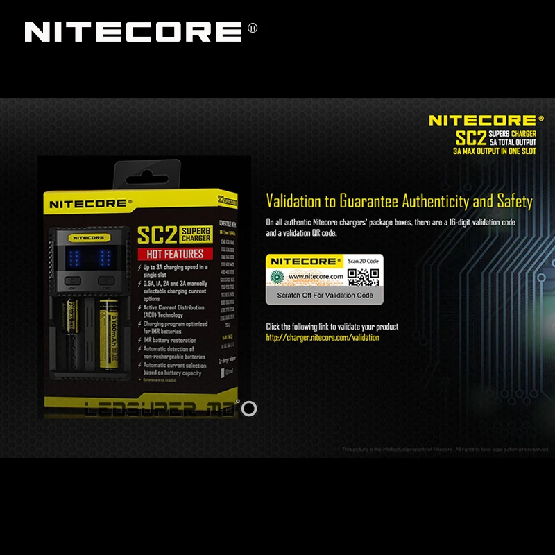 Новое интеллектуальное зарядное устройство 3A быстрая зарядка превосходное Nitecore