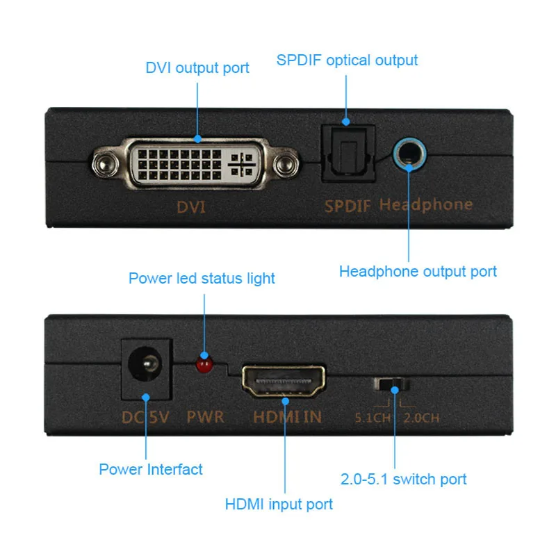 Преобразователь Аудио HDMI DVI цифровой в аналоговый с оптическим адаптером SPDIF Toslink