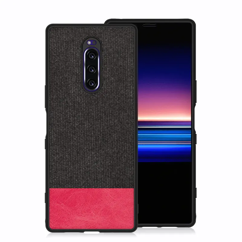 Black-2 SRHE для sony Xperia 1 чехол, винтажный тканевый силиконовый чехол, полное заднее покрытие для sony Xperia 1 Xperia1 J8110 J8170 J9110 - Цвет: Black-2