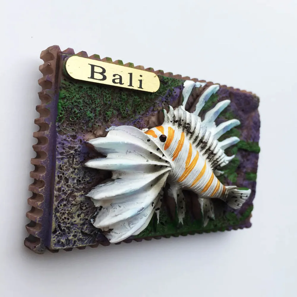 BABELEMI 3D Indonesia Bali Travel Souvenir Fridge Magnet Lion Fish Refrigerator Magnets home decoration accessories|Магниты на