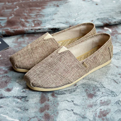 Summer Linen Shoes Men's Low-Top Canvas Shoes Breathable a Pedal Lazy Espadrilles Shoes Retro Flat Fisherman Shoes Men tm0064 - Цвет: 1