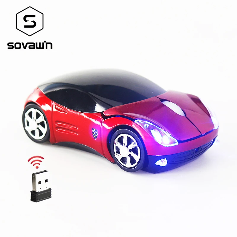СВЕТОДИОДНАЯ беспроводная мышь SOVAWIN в форме автомобиля мини 1200 точек/дюйм 2 4G USB