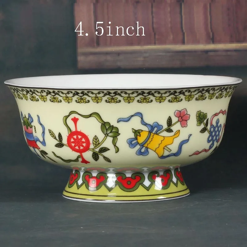 Креативный керамический цветочный узор рисовый суп монгольский завтрак миска