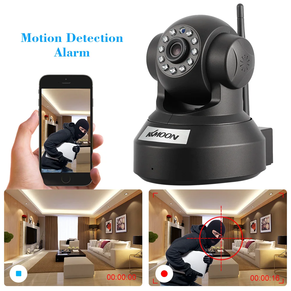 KKMOON HD 720 P Беспроводной Wi Fi Ip камера H.264 P2P P/T ИК Cut Ночного Видения Камеры