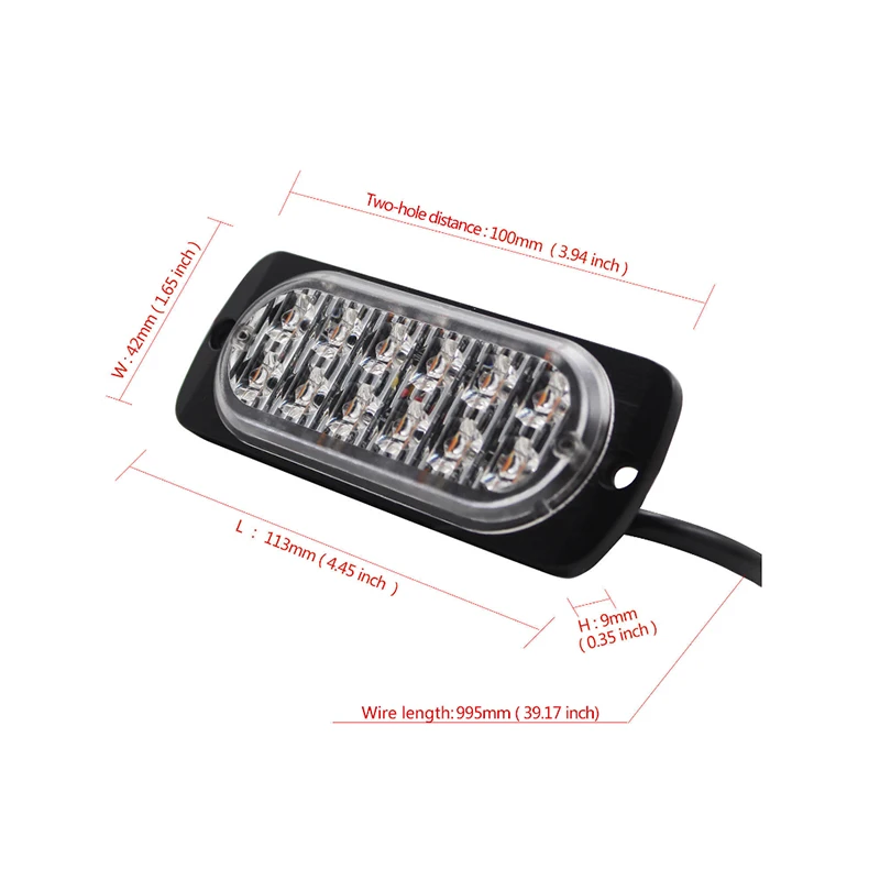 12 LED аварийное предупреждение для автомобиля грузовика светодиодная