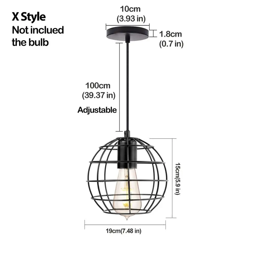 X NOT inclued bulb Nordic подвесной светильник современный промышленное винтажное железо арт Лофт в стиле минимализма клетка висячая Потолочная люстра подходит для E26 E27 светодиодный лампы - Цвет корпуса: X NOT inclued bulb