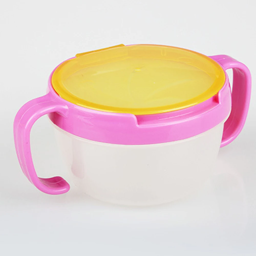 Anti Spills Snack Catcher Container PP Dispenser Storage Boxes with Lid Baby Kid 360 Rotate Spill-Proof Bowl Dishes |