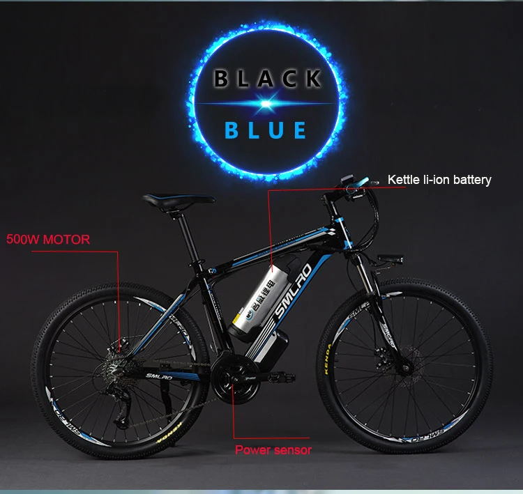 26 дюймов Электрический горный велосипед из алюминиевого сплава ebike 27 скоростей e-mtb 48 В литиевая батарея 500 Вт Мотор гибридный велосипед
