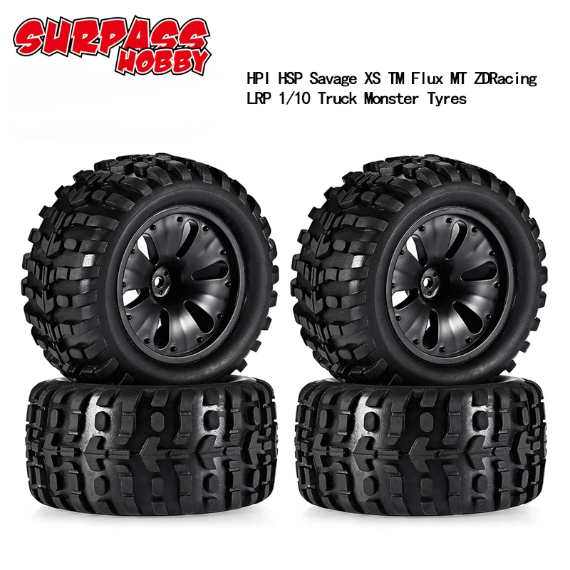 Колеса с шинами SURPASS HOBBY 4 шт. 1: 120x59x12 мм для HSP Wltoys ZD Racing HPI Redcat LRP 1/10 монстр Трак