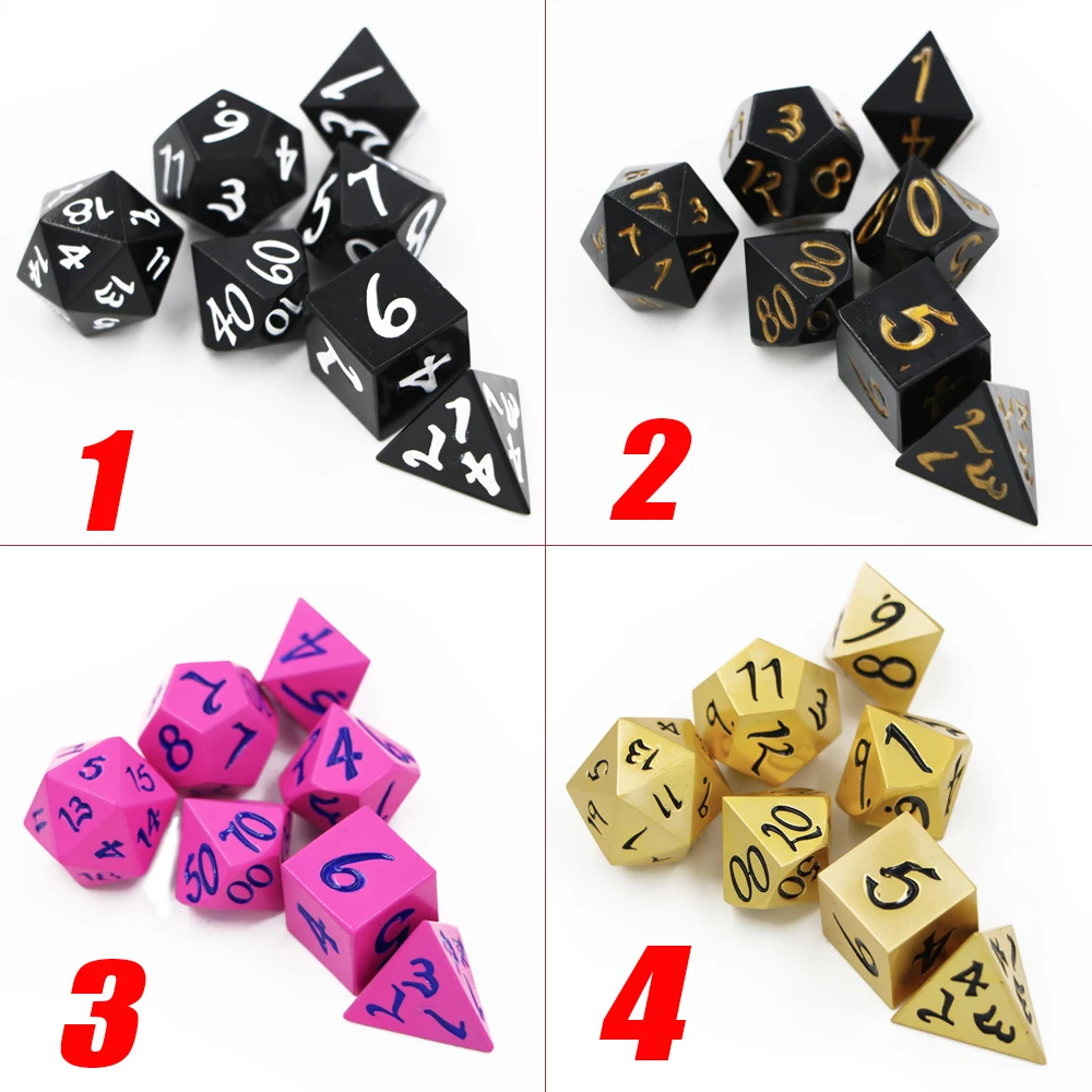 IMDG 7 шт./компл. креативные RPG игровые кубики многогранные металлические DND большой
