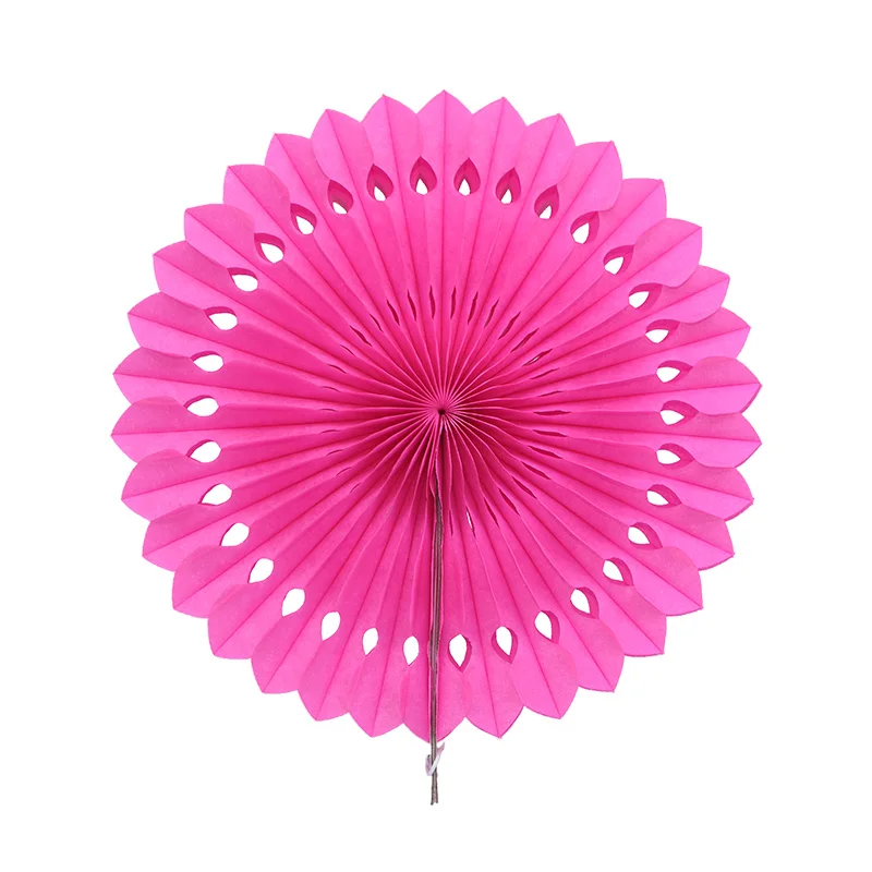 Fuchsia 5 шт. 8 ''-12'' веера из папиросной бумаги для вечерние украшения DIY Висячие свадебные бумажные цветы для детского дня рождения - Цвет: Fuchsia