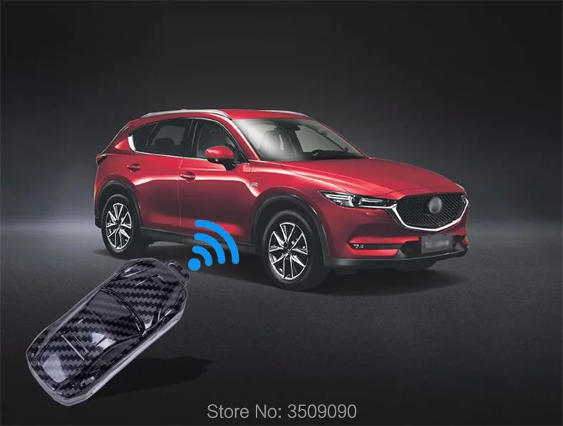 Для Mazda 3 BM BN 6 GJ1 GL CX-3 CX-4 CX-5 Axela Atenza автомобиль смарт-ключ чехол оболочка для ключей Бумажник Защитный чехол из углеродного волокна для укладки волос