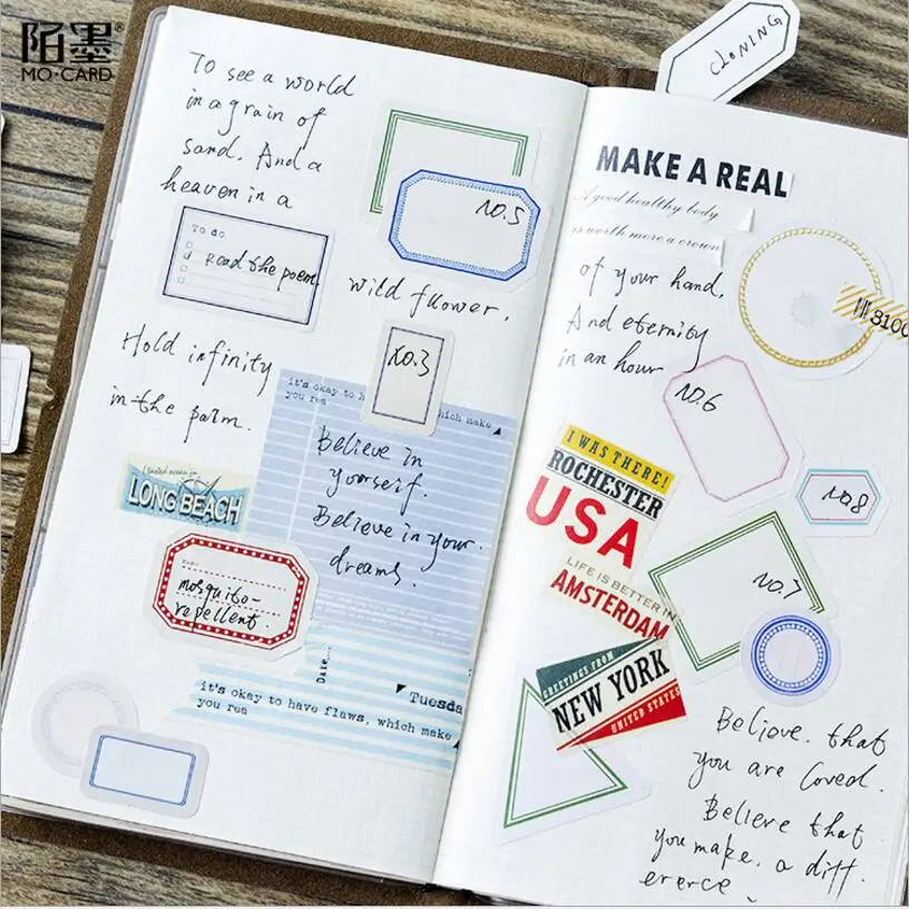 46 шт./кор. набор этикеток в стиле ретро и декоративная наклейка для скрапбукинга