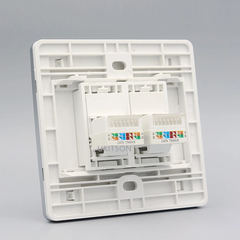 2 вилки CAT6 RJ45 разъем настенная панель две розетки сеть LAN для офиса дома интернет