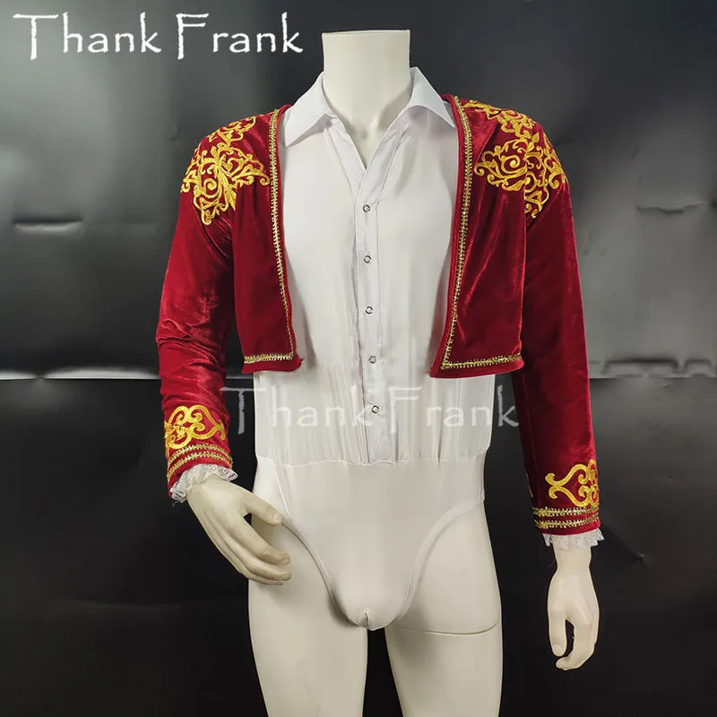 Burgundy set Балетные костюмы принца из двух предметов для мальчиков, изготовленные на заказ, мужские балетные танцевальные трико, комплект одежды, гимнастические трико для детей и взрослых, C516 - Цвет: Burgundy set