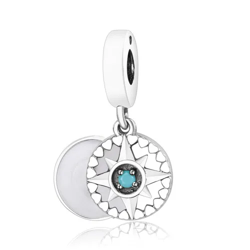 Весенняя коллекция DIY подходит для оригинала Pandora очаровательный браслет ювелирные изделия 925 пробы серебряная звезда/Любовь/Сердце Шарм шарик с CZ - Цвет: A6