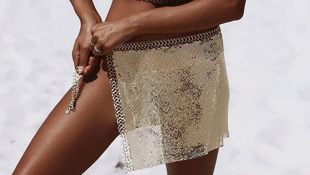 gold skirt Reaqka женское летнее платье с металлическими кристаллами, сексуальное бюстье, бриллианты, без косточек, стразы, блестящие Клубные платья из двух частей для вечеринок - Цвет: gold skirt