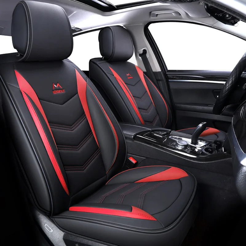 black red Роскошный кожаный чехол для автокресла для mercedes w210 w245 w202 ml w163 w124 GLK GLA GLC GLS CLK E B A класс Чехлы для автосидений - Название цвета: black red