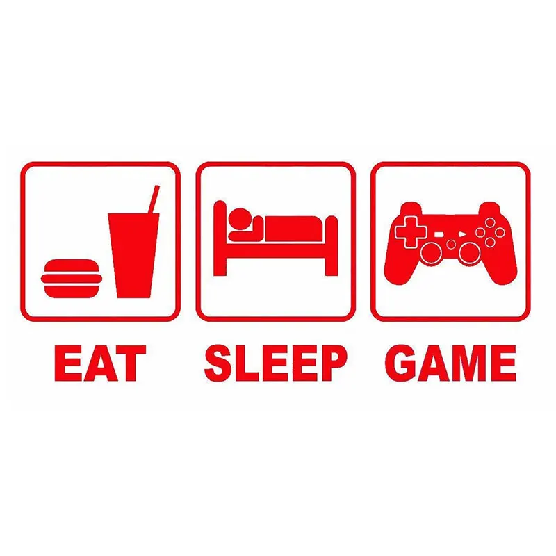 

Removable Wall Art Sticker Decal Wall Art Sticker Eat Sleep Game Vinyl Childrens Room Decoration Xbox Gaming Den Sizes