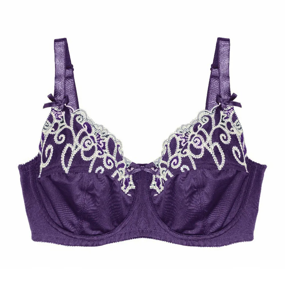 Нижнее белье без подкладки с полным покрытием вышивкой большие размеры 34-42 D-DD-E-G |