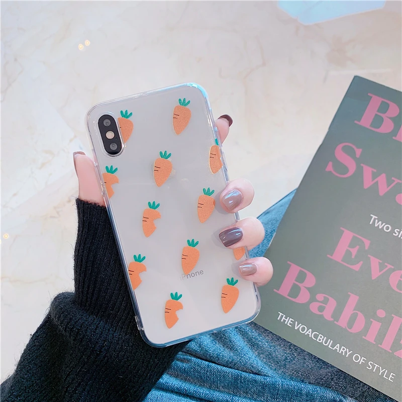 Чехол для телефона GlamPhoneCase с милой морковкой iPhone XS Max XR X 8plus 8 7plus 7 6 S/6 Plus мягкая
