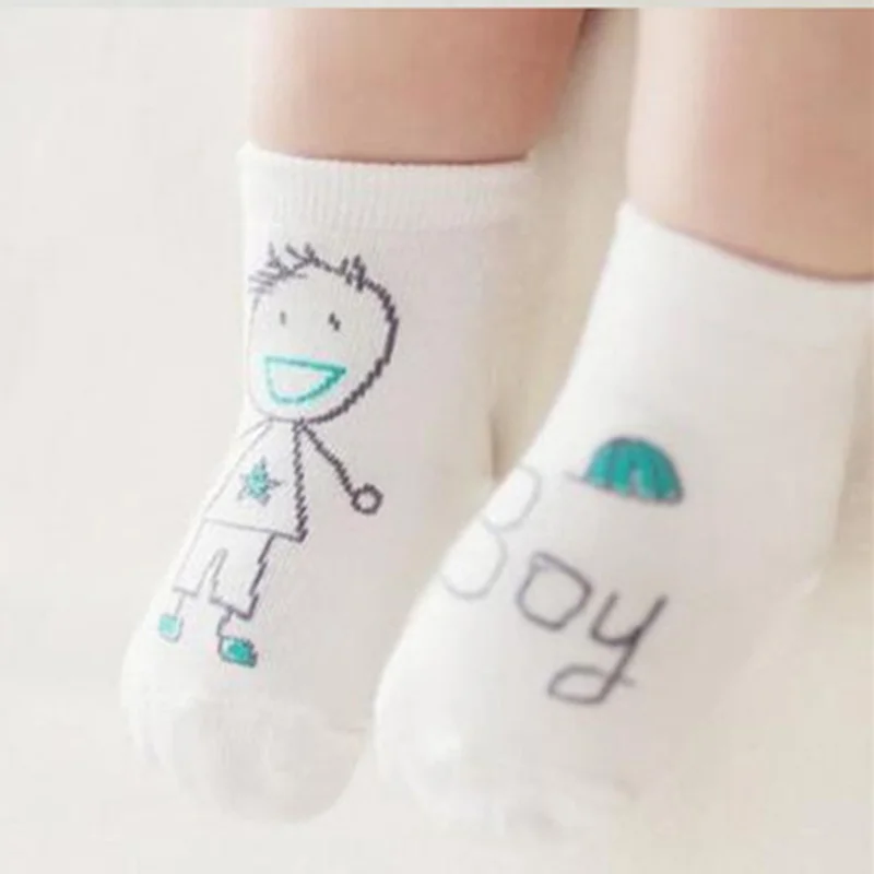 Boys Blue Г. Новые впитывающие носки из хлопка с рисунком улыбающихся лиц дышащие ультракороткие носки противоскользящие детские носки 4 цвета - Цвет: Boys Blue