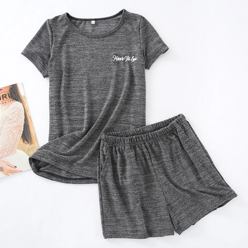 Новые женские пижамные комплекты с буквенным принтом хлопковая Модная