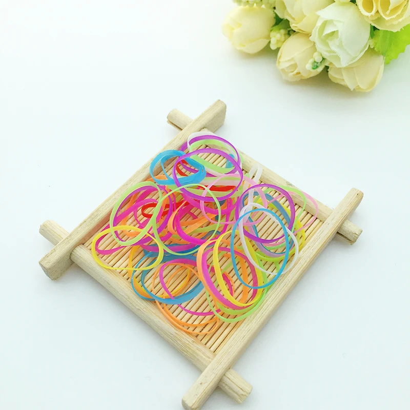 mixed color 1 1000 шт., маленькие прозрачные белые резинки, веревка, конский хвост, держатель, резинка для волос, эластичная резинка для волос для девочек, аксессуары для волос - Цвет: mixed color 1
