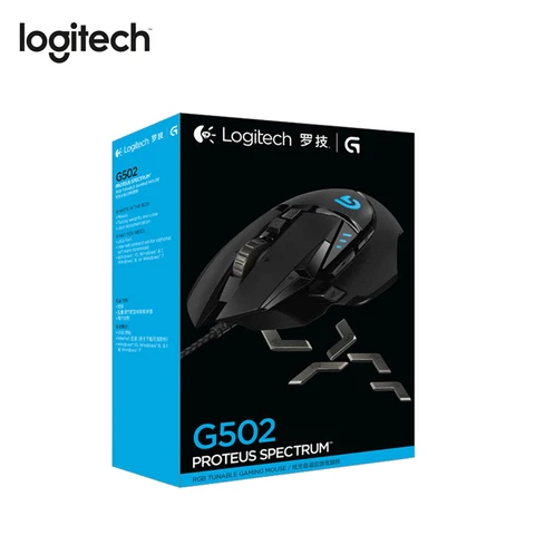 Мышь Logitech G502 Проводная игровая, геймерская мышь защитного спектра с настройкой RGB 12K DPI для PUBG, LOL, Overwatch