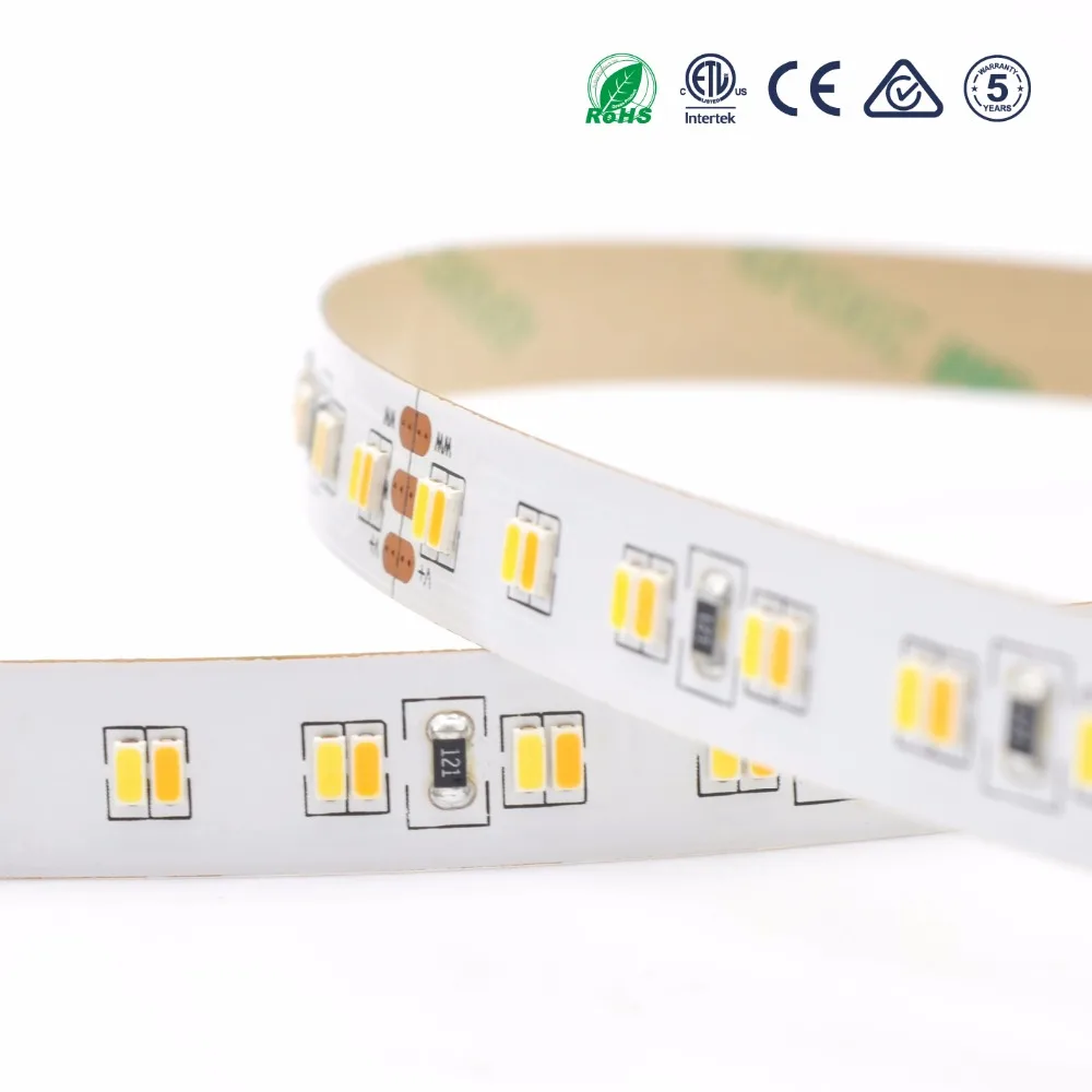 Высокая плотность smd 3014 224 светодиодов/м cct настраиваемая двойная белая