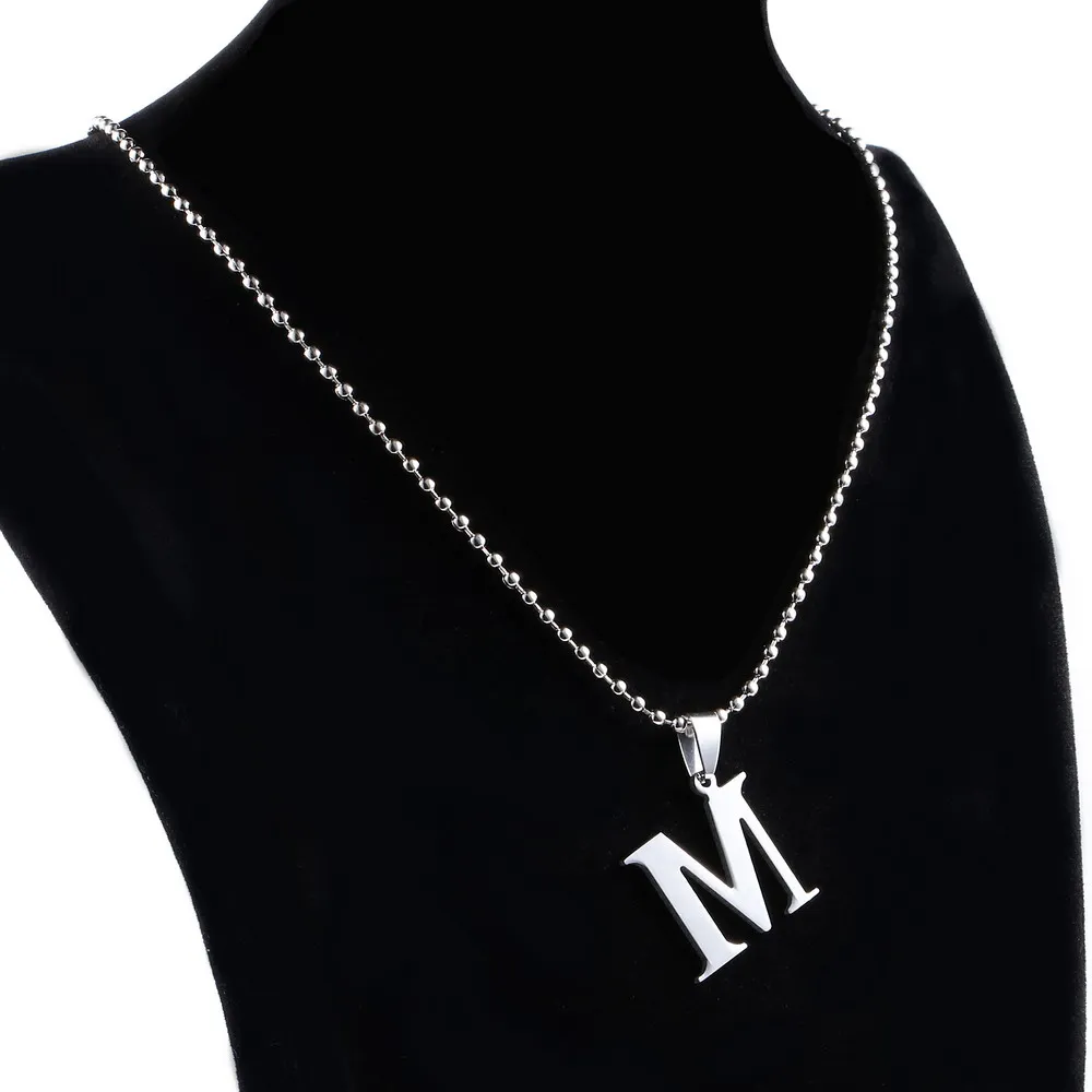 Новый дизайн A-Z подвеска с буквенным шармом ожерелье s для мужчин шаровая цепь 26