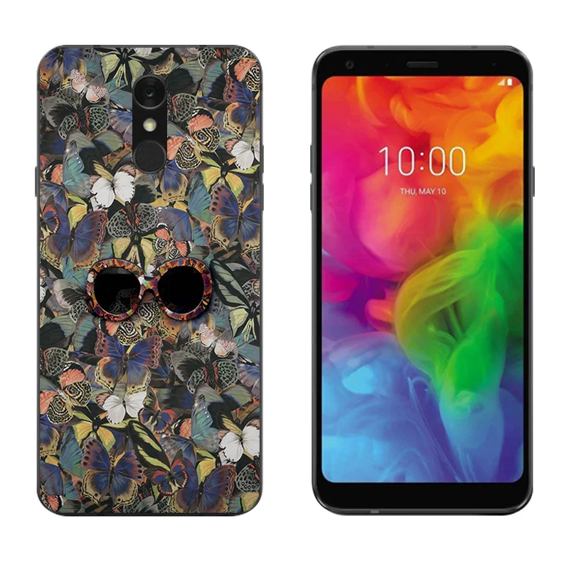 TPU чехол для LG Q7 + 5 дюймов сзади мягкий из силиконового материала защитный
