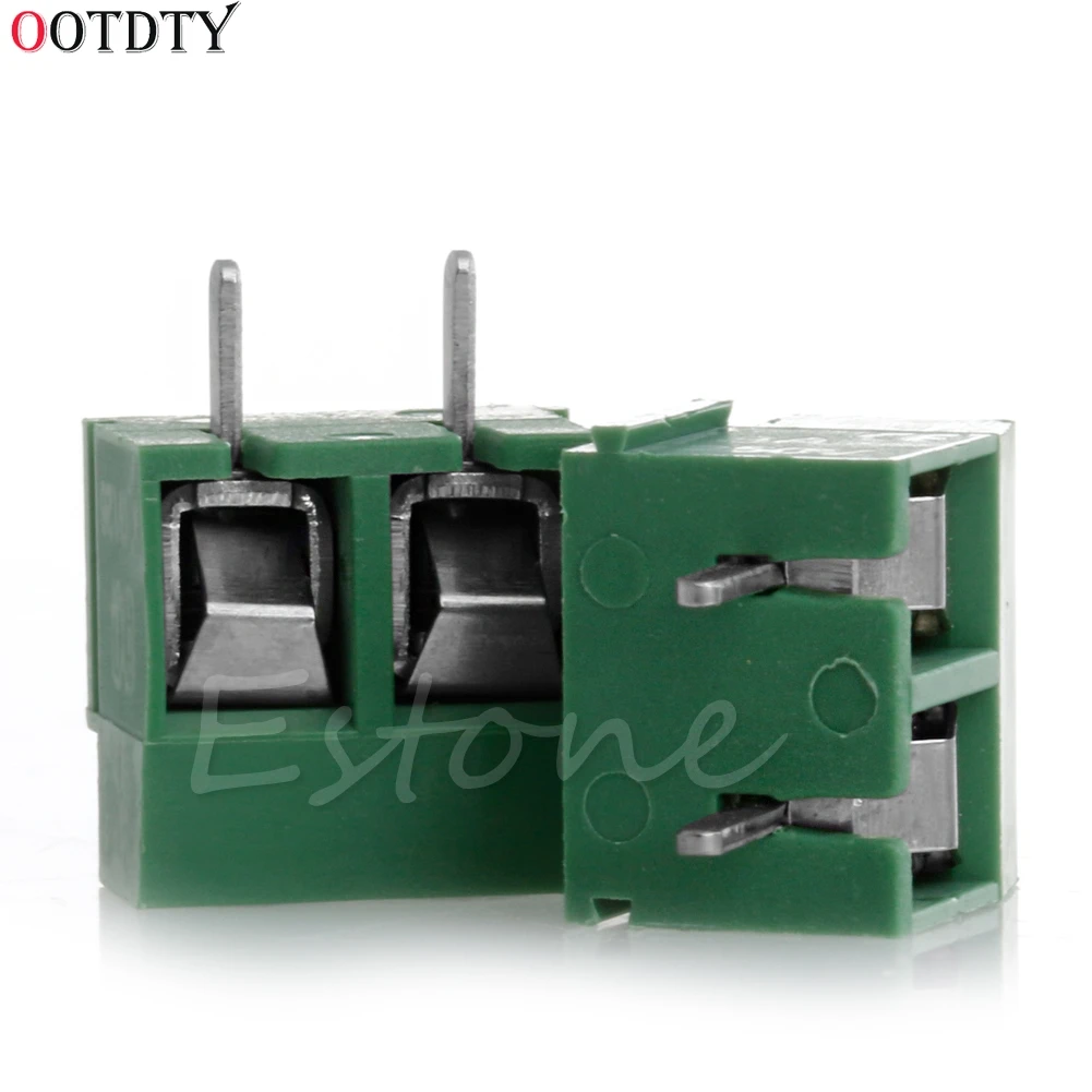 OOTDTY 2 шт. 300 в 10A 2P Штекерный PCB винтовой клеммный блок коннектор 5 мм Шаг
