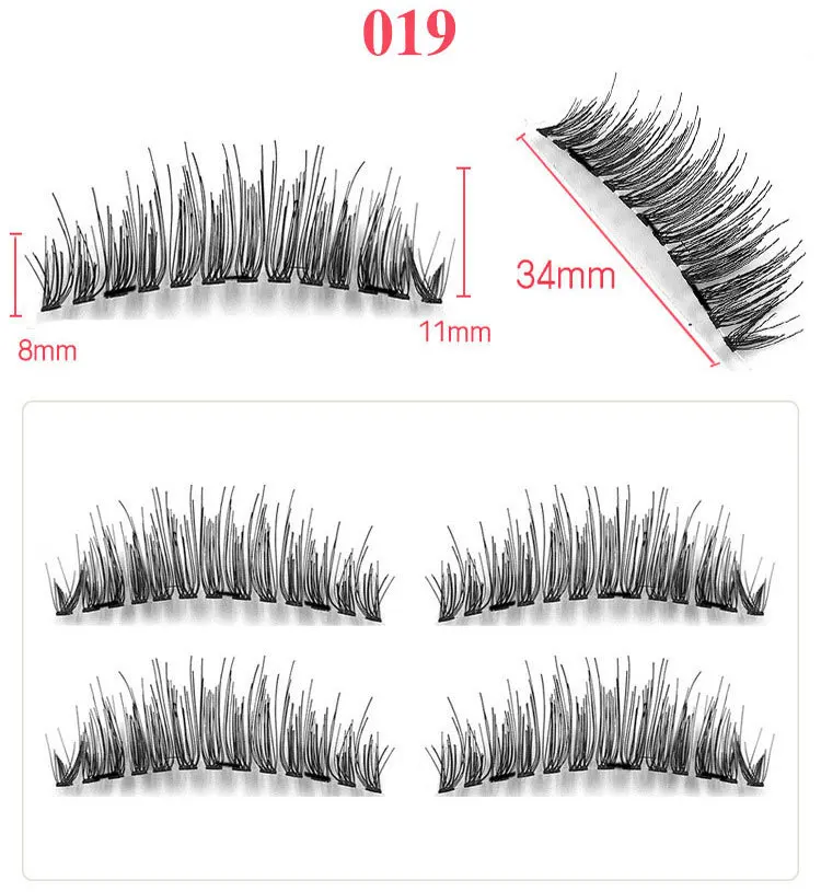 Романтичный Мишка многоразовые 3 магнитные ресницы макияж тосы и аксессуары