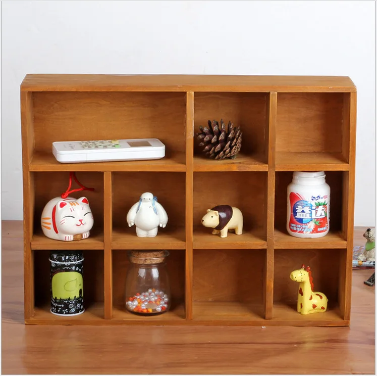 Домашний декор деревянный ящик для хранения с 11 клетками винтажная деревянная