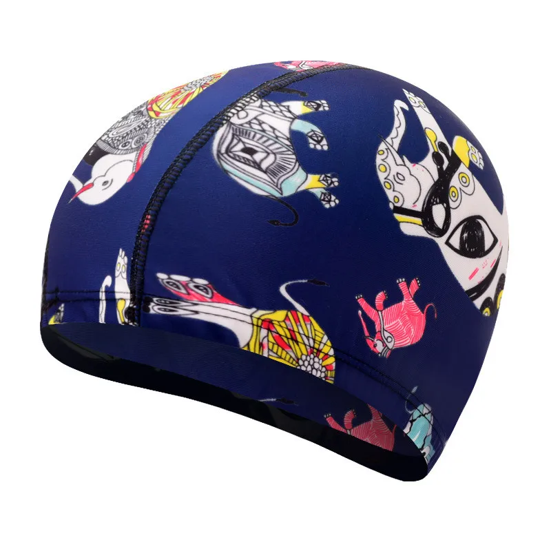 

Waterproof Hot Children Elastic Cartoon Printed Swimming Caps Sports Pool Cute Swim Hat for 3-9 years old Kids/Boys/Babys