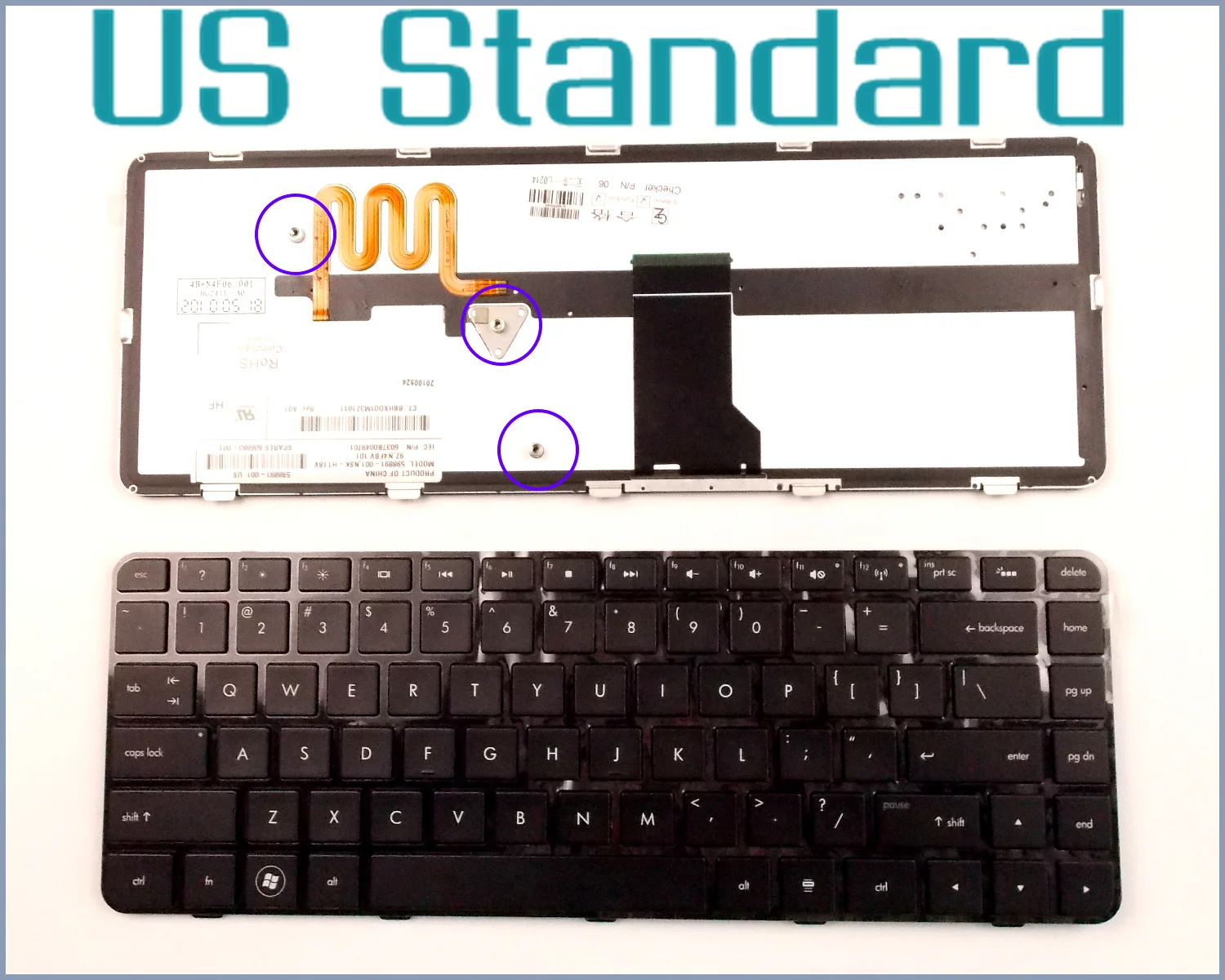 

US English Version Keyboard for HP Pavilion DM4-2033CL DM4-2070US DM4-1165DX XH125UA DM4-1065DX WQ875UA Laptop W/Backlit