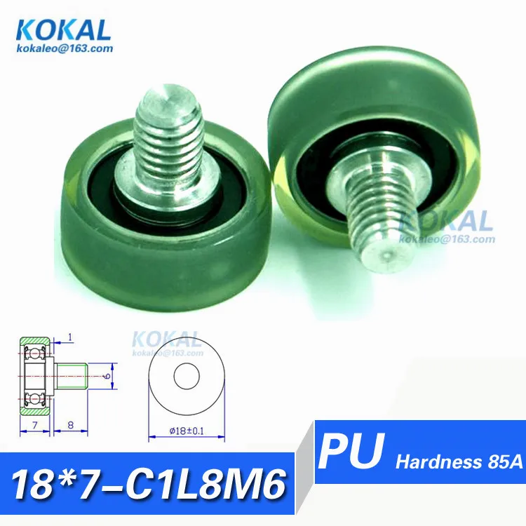 [PU18 * 7 C1L8M6] 10 шт. роликовый подшипник колеса из ПУ ТПУ винт M6 шкив 18*7 колесо