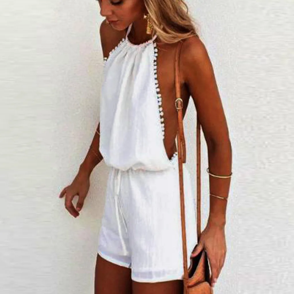 Женский комбинезон сексуальный женский мини пляжного типа летние шорты пляжный